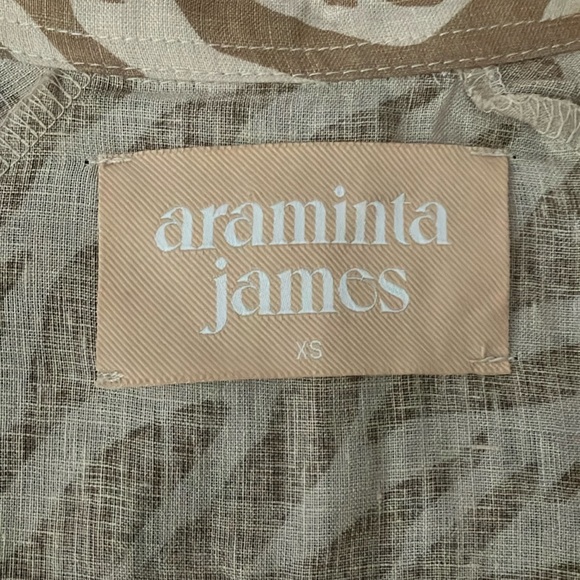 Araminta James Neutral Leopard Linen Dress - Picture 2 of 6
